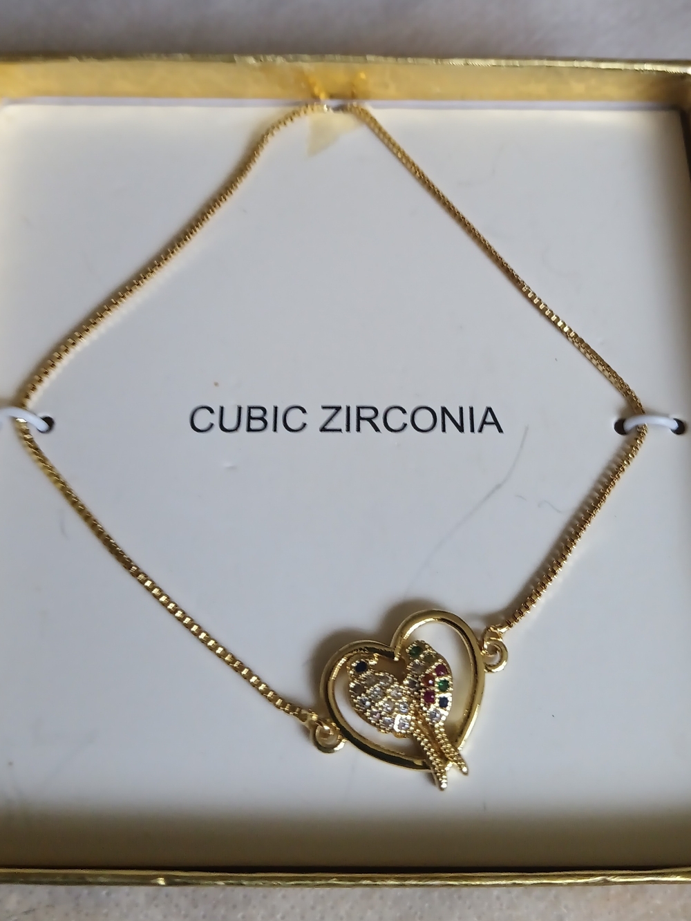 CUBIC ZIRCONIA LOVE BIRDS BRACELET